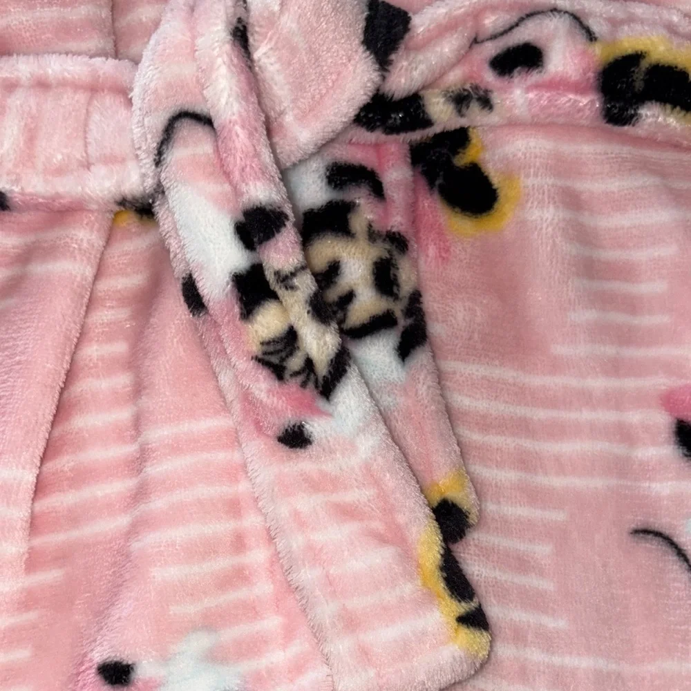 Disney Baby Pink Hooded Robe with Minnie Print Gently Loved 0-12m
